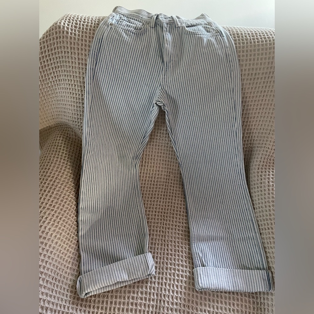 Striped Wide Leg Jeans